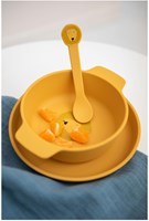 Trixie silicone children's bowl - Mr. Lion - yellow - safe kids tableware-2