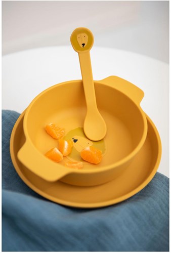 Trixie silicone children's bowl - Mr. Lion - yellow - safe kids tableware-2