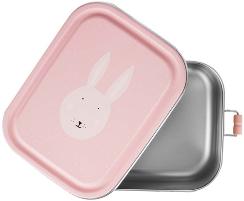Trixie lunchbox small - stainless steel lunch box for kids - Mrs. Rabbit - pink-2