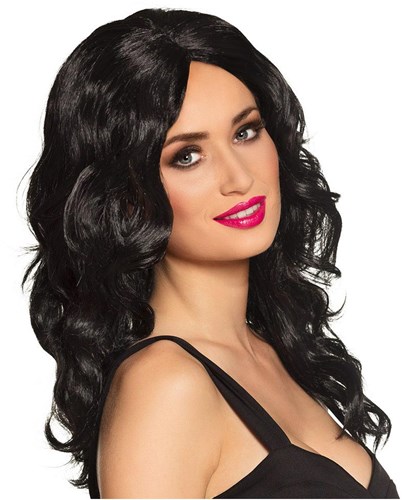 Boland - Wig black wavy long hair women showgirl costume party-3