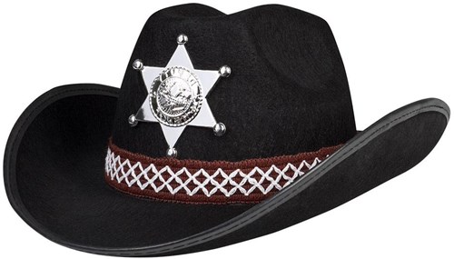 Boland - Kids hat Sheriff black cowboy dress-up hat