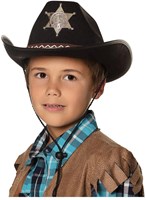 Boland - Kids hat Sheriff black cowboy dress-up hat-2