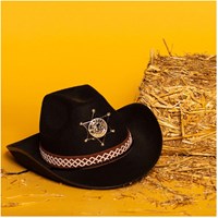 Boland - Kids hat Sheriff black cowboy dress-up hat-3