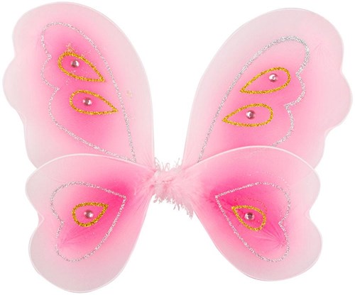 Boland fairy dress up set pink tulle wings glitter elastic-3