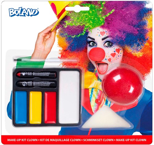 Boland clown face paint set - face paint kit with clown nose for carnival and party
