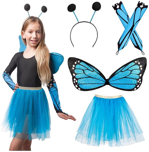 Boland butterfly dress up set blue - fantasy costume for kids-2