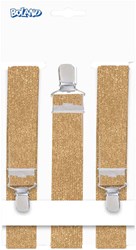 Boland suspenders gold glitter - costume accessory adults