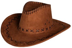 Boland cowboy hat brown leather look - western accessory adults