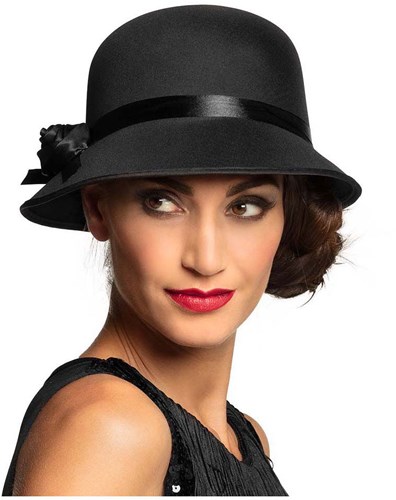 Boland hat Charleston lady black - women's hat 20's costume accessory-2