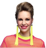 Boland earrings neon yellow festival - striking 80s disco jewelry-2
