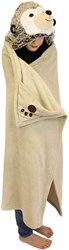 Noxxiez cuddle blanket fleece hedgehog with hood 130x100cm warm