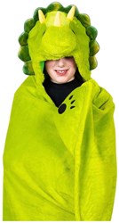 Noxxiez cuddle blanket fleece dino with hood 130x100cm warm
