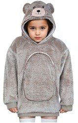 Noxxiez Hoodie Blanket Bear - Kids Fleece Pullover 3-6 Years - Cuddle