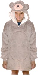 Noxxiez hoodie blanket medium bear - soft fleece kids hoodie