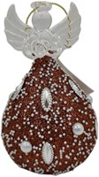 Angel LED Christmas decoration brown 11cm plastic lighting