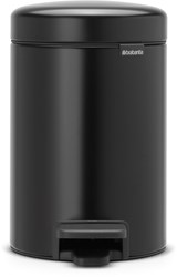Brabantia pedal bin waste bin 3 litre matt black - bathroom trash can
