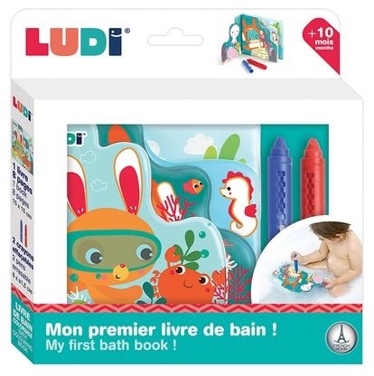 Ludi bath book coloring book for bath time with pencils water fun-2