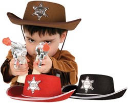 Boland cowboy hat felt kids dress-up sheriff 55 cm polyester