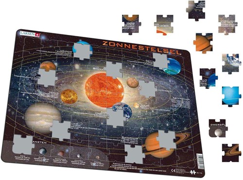 Jigsaw puzzle solar system educational cardboard 70 pieces multicolor-2