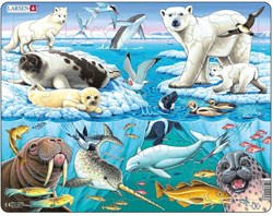 Jigsaw puzzle animals polar animals 75 pieces cardboard educational toy