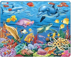 Jigsaw puzzle animals coral reef cardboard 35 pieces educational toy
