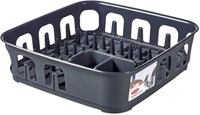 Curver dish drainer plastic essentials grey with cutlery holder 40x40 cm