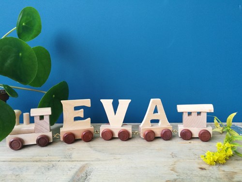 Small Foot wooden letter train train letter A set of 12 pieces-3