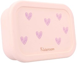 Kidzroom lunch box silicone hearts pink - kids lunchbox with compartments