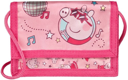 Undercover Peppa Pig wallet for kids with neck cord and Velcro closure