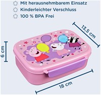 Peppa Pig lunchbox with snack container - colorful kids lunch box-3