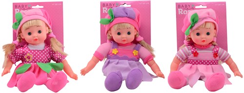 Baby Rose Baby rose doll on card 3 ass. 27653