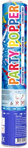 Folat confetti cannon colour mix - party toy 26cm
