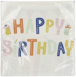 Folat paper napkins Eco Party Happy Birthday 33x33cm 20 pieces
