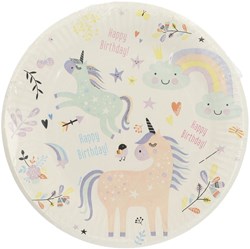 Folat plates unicorns & rainbows - unicorn rainbow party plates 8 pieces