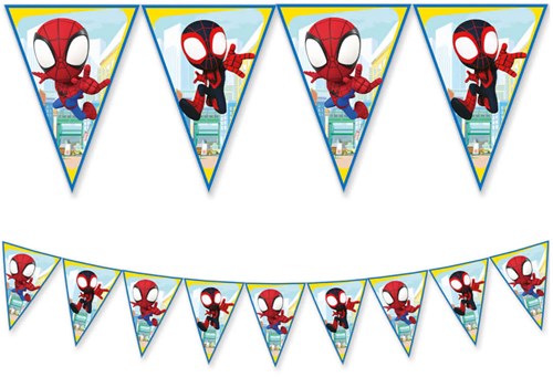 Globos Spidey paper bunting FSC 3 meters kids party decoration