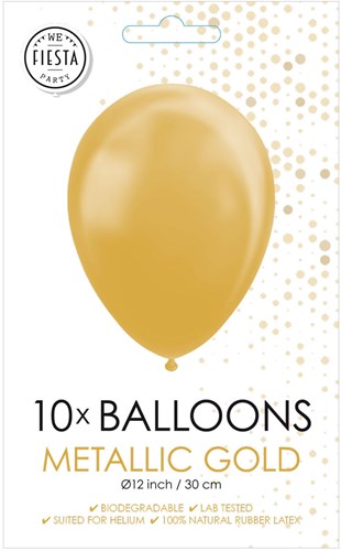 Globos balloons metallic gold 30cm - 10 pieces party decoration