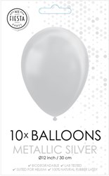 Globos balloons metallic silver 30cm - party decoration 10 pieces