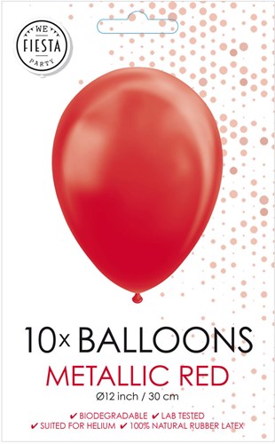 Globos balloons metallic red 30cm - 10 pieces party decoration