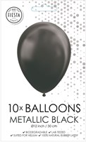 Globos balloons black metallic 30cm - party decoration 10 pieces