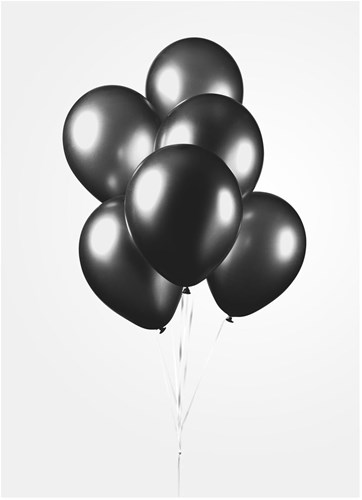 Globos balloons black metallic 30cm - party decoration 10 pieces-3