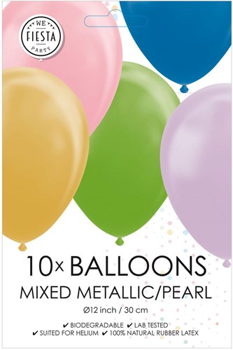 Globos balloons metallic color mix 30cm - party decoration 10 pieces