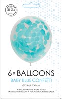 Globos balloons confetti baby blue 30cm - set of 6 party balloons