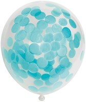 Globos balloons confetti baby blue 30cm - set of 6 party balloons-2