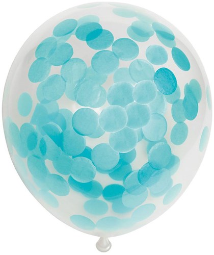 Globos balloons confetti baby blue 30cm - set of 6 party balloons-2