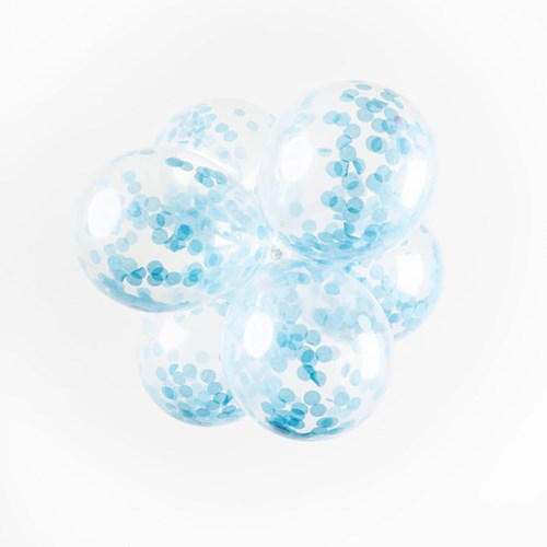 Globos balloons confetti baby blue 30cm - set of 6 party balloons-3