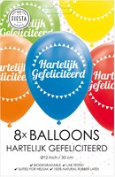 Globos balloons birthday mix colors 30cm 8 pieces party decoration