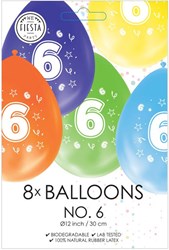 Globos balloons birthday 6 years - double-sided print - 8 pieces