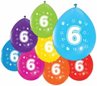 Globos balloons birthday 6 years - double-sided print - 8 pieces-2