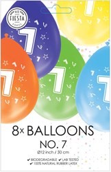 Globos birthday balloons 7 years - double-sided print - set of 8 pcs