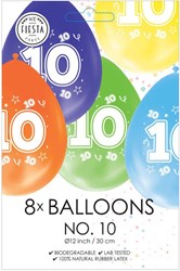 Globos balloons birthday 10 years - set of 8 colorful latex balloons